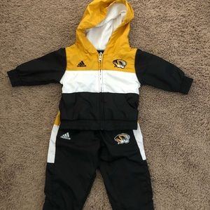 Mizzou Tigers addidas windbreaker and pants set